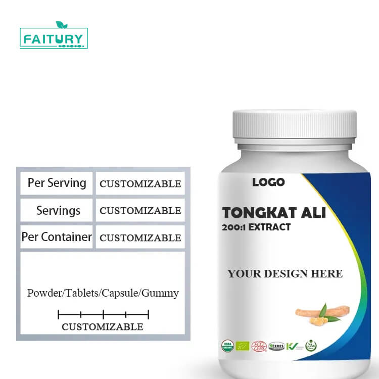 Private Label milteliai / kapsulės Eurycoma Longifolia LongJack ekstraktas Tongkat Ali ekstraktas
