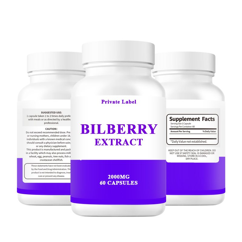 Private Label Organic Bilberry Supplement Capsules Bilberry Fruit Extract Powder Anthocyanin Bilberry Extract For Eyes